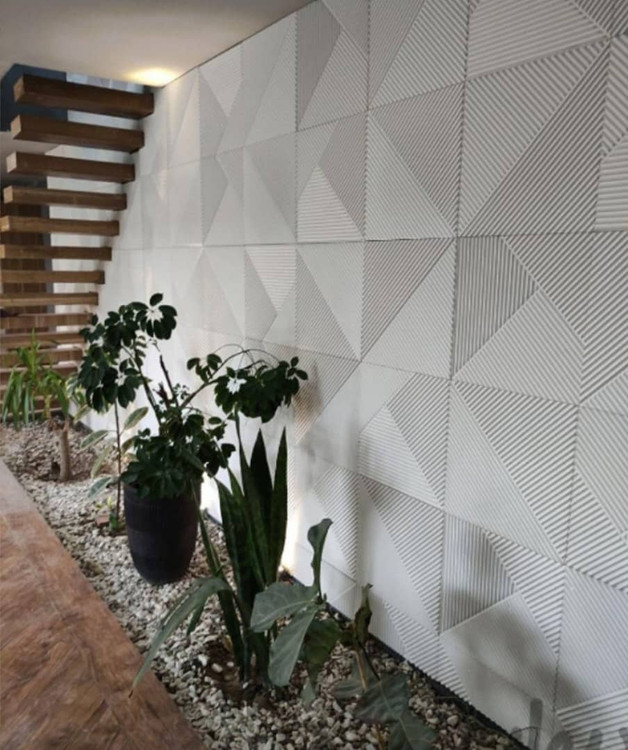 نمای نزدیک بافت سنگ مصنوعی طرح زیگزاگ