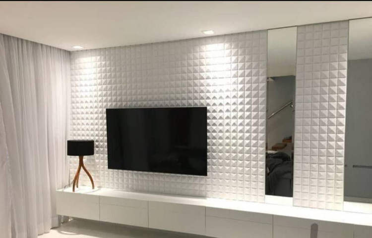 سنگ مصنوعی دکوراتیو طرح هرمی مناسب دیوار تلویزیون