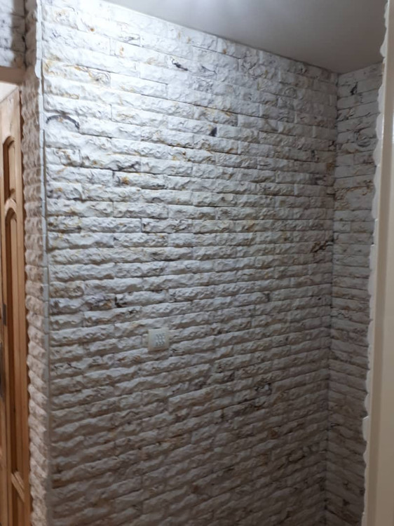 دیوارپوش سنگ مصنوعی طرح بادبر با بافت طبیعی